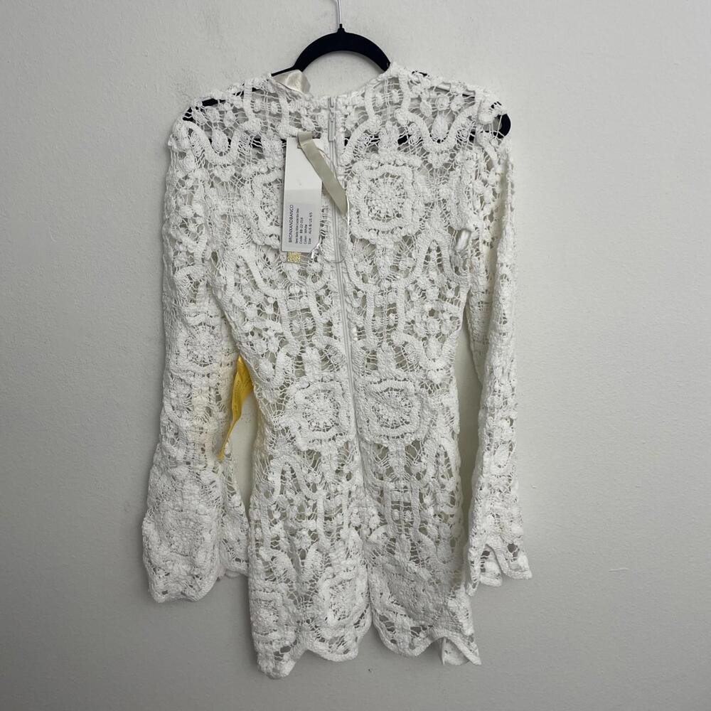 BRONX AND BANCO Marley Crochet Mini Dress WHITE SIZE S NWT $650MSRP - Picture 9 of 10